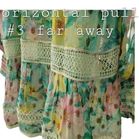 Anthropologie Hemant and Nandita Floral Georgette A-Line Minidress size XS - Picture 16 of 16